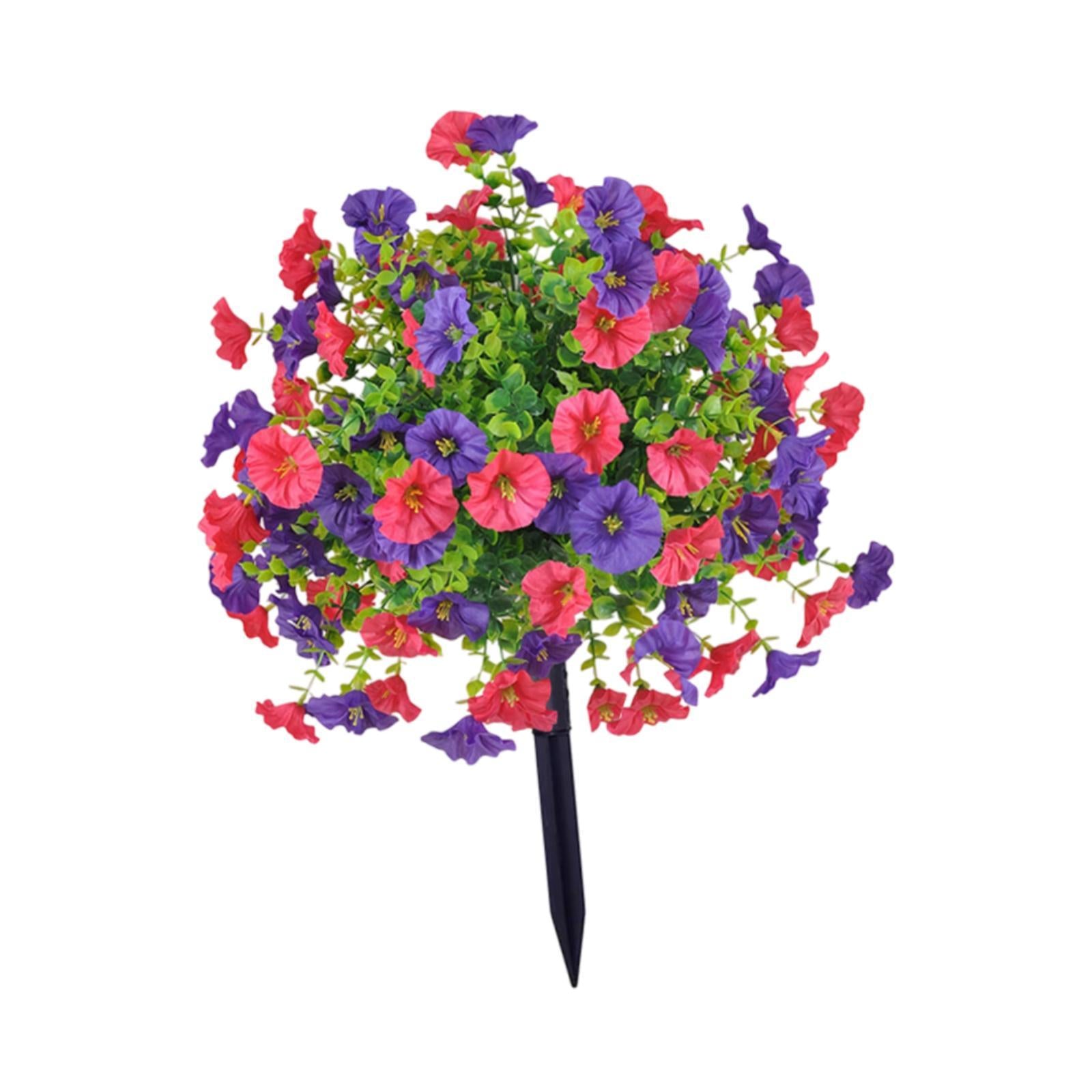 Artificial Morning Glory Flower Lawn Stake Lightweight Grave Memorial Flower