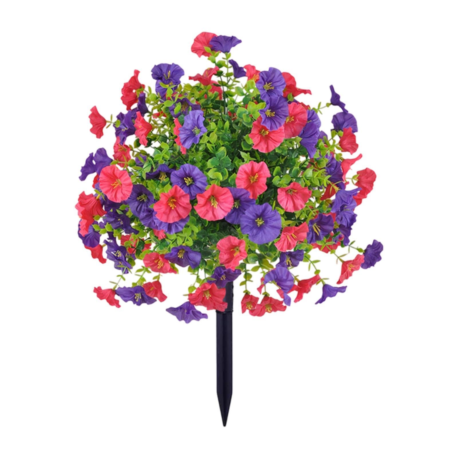 Artificial Morning Glory Flower Lawn Stake Lightweight Grave Memorial Flower