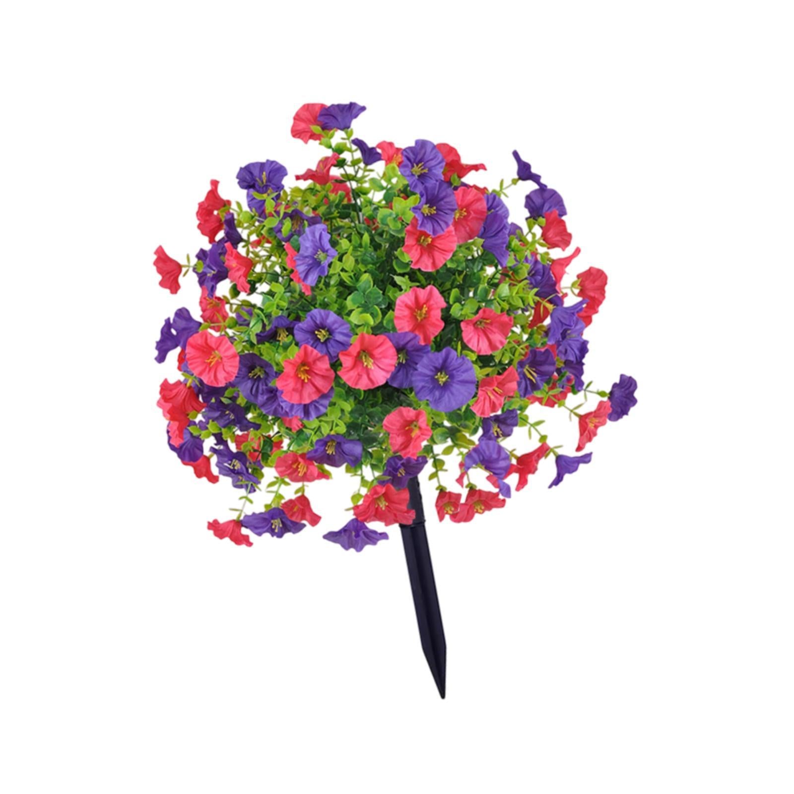 Artificial Morning Glory Flower Lawn Stake Lightweight Grave Memorial Flower