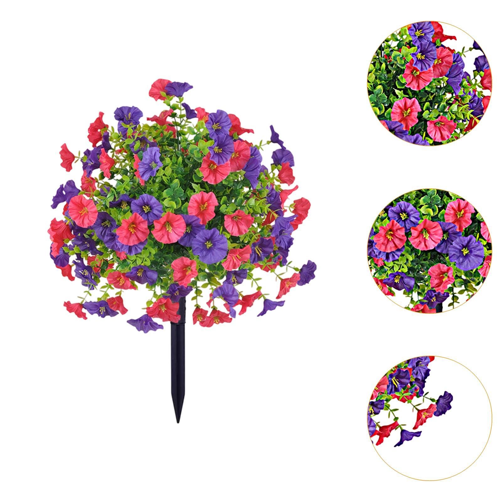 Artificial Morning Glory Flower Lawn Stake Lightweight Grave Memorial Flower