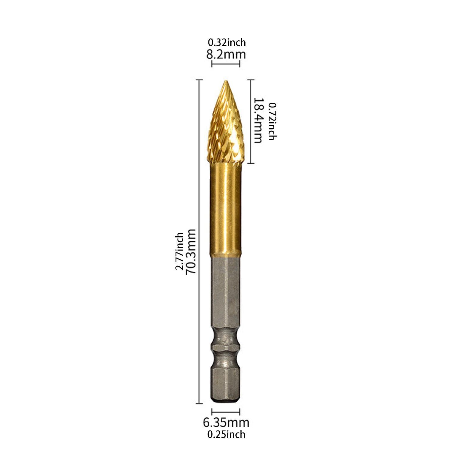 Carbide Rotary Burr Bit Sturdy Cutting Burr for Carving Drilling Woodworking Style D