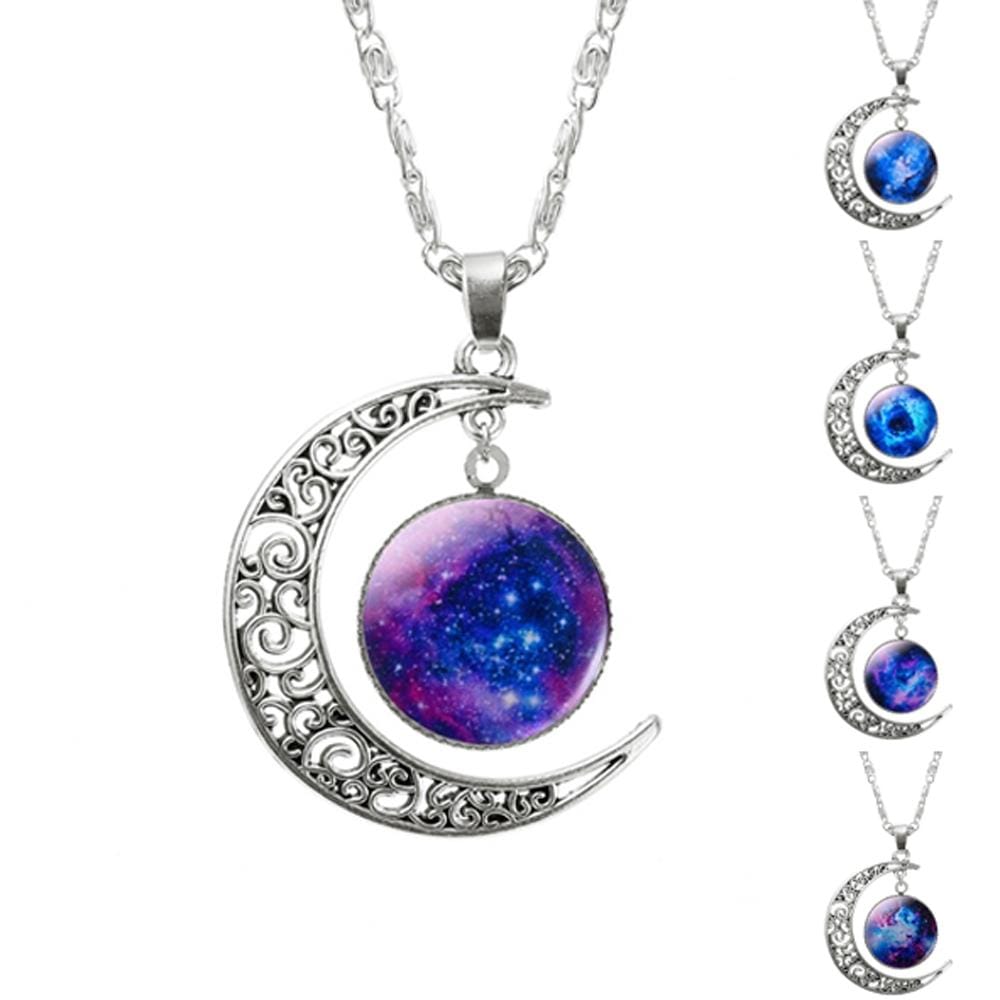 Starry Moon Time Gemstone Necklace Glowing Jewelry (12)