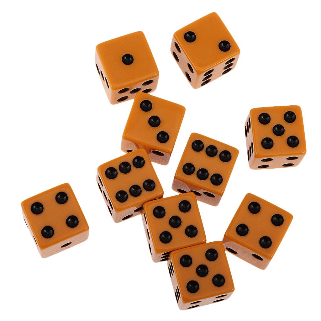 3xPack of 10pcs 18mm Six Sided D6 Spot Dice for D&D TRPG Party Game Toy Orange