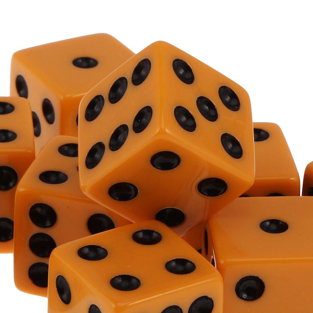 3xPack of 10pcs 18mm Six Sided D6 Spot Dice for D&D TRPG Party Game Toy Orange