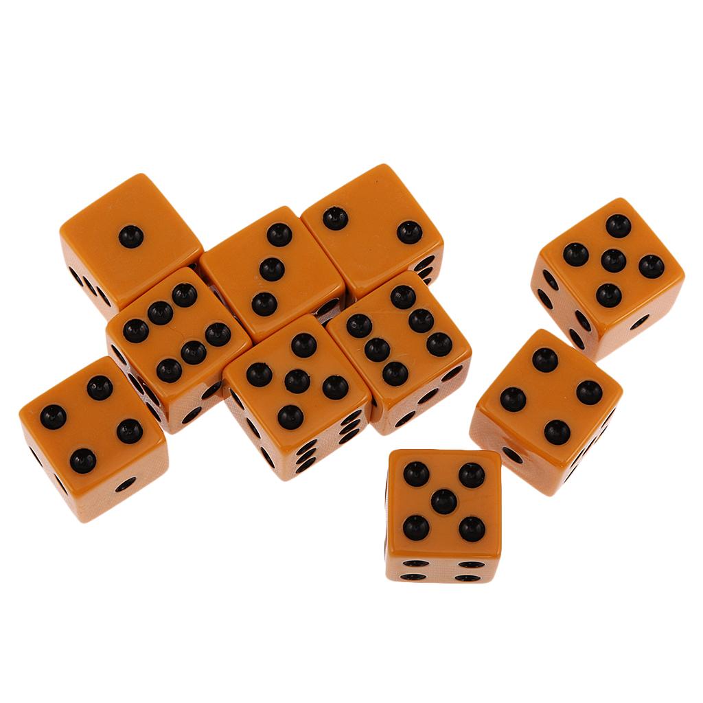 3xPack of 10pcs 18mm Six Sided D6 Spot Dice for D&D TRPG Party Game Toy Orange