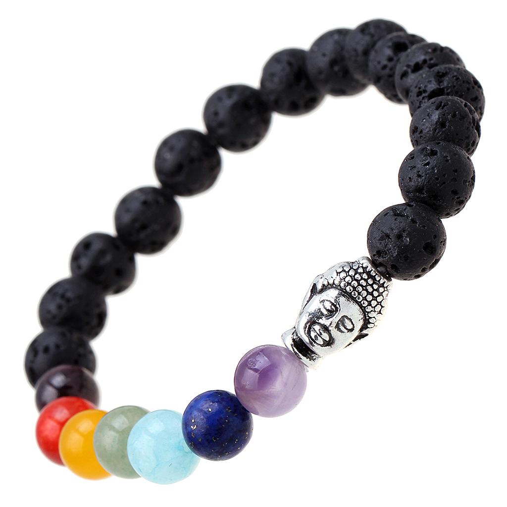 2Pcs Rock Beads Bracelet Reiki Buddha Prayer Beads Bracelet Jewelry