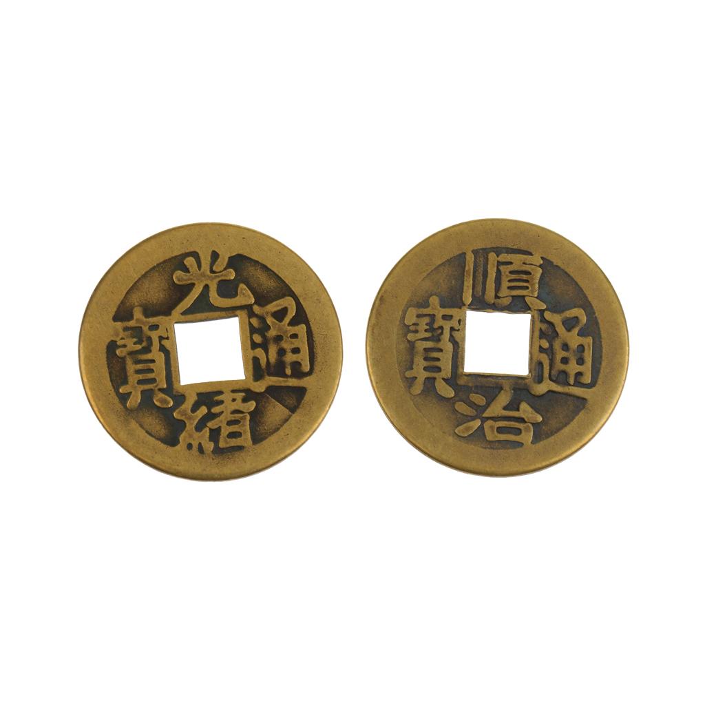 2x10 Pieces Ten Chinese Emperor Ancient Coins Brass Coins 2.3cm Diameter Charm