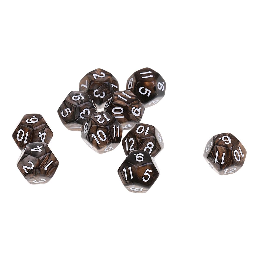 3x10pcs 12 Sided Dice D12 Polyhedral Dice for Dungeons and Dragons Table Games Coffee Gray
