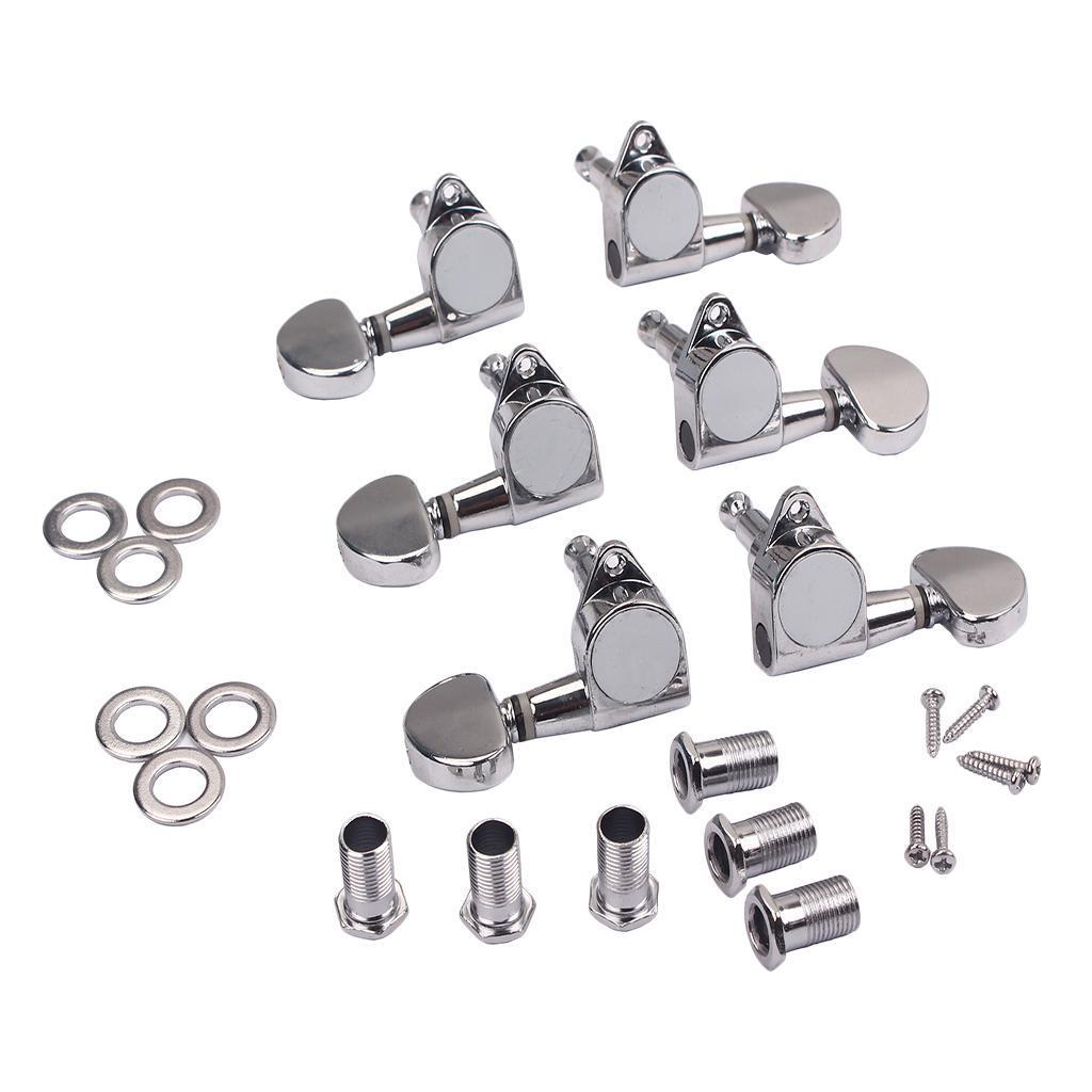 6 String Rosewood Guitar Bridge with Bone Bridge Pins Saddle Nut Tuning Pegs