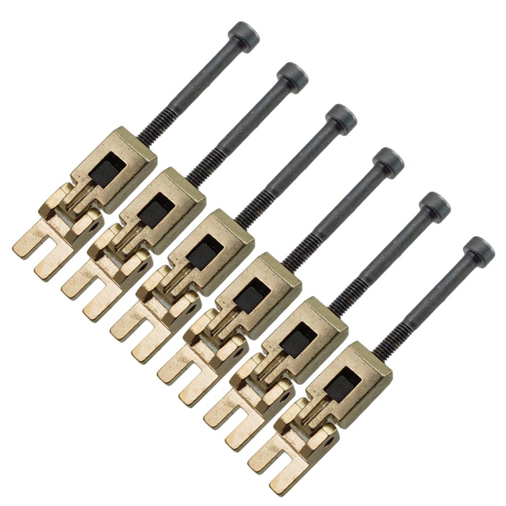 12 Pieces Tremolo Bridge String Saddle for Electric Guitar Golden+Black