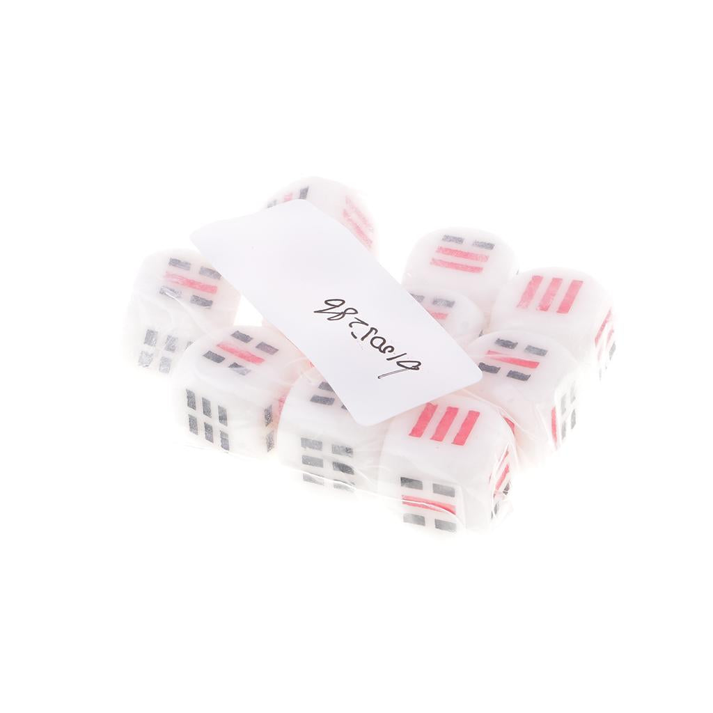 3x10 Pieces 6-sided D6 Astrology Dice for Divination Trigrams Toys