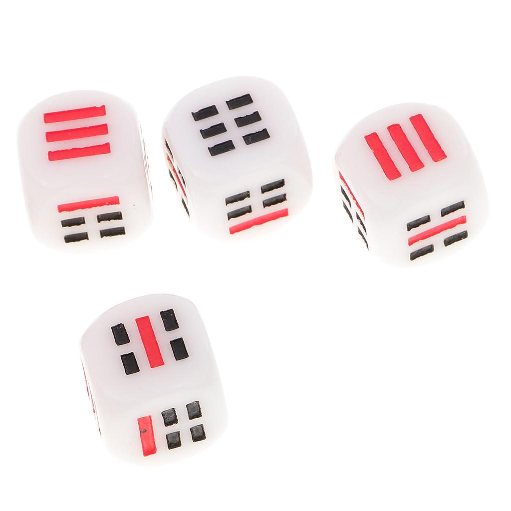 3x10 Pieces 6-sided D6 Astrology Dice for Divination Trigrams Toys