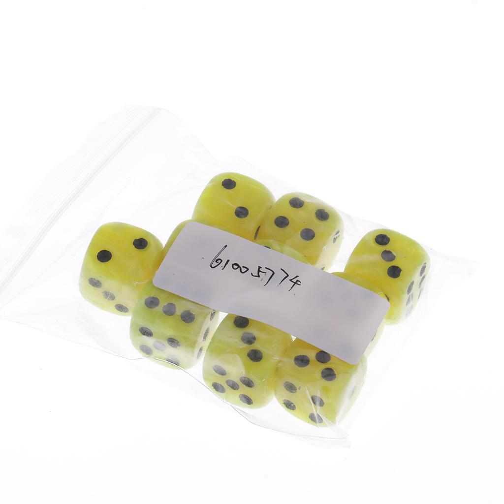4x10 Pieces Plastic 6-sided Digital Dice D6 for Party Bar Table Game Yellow