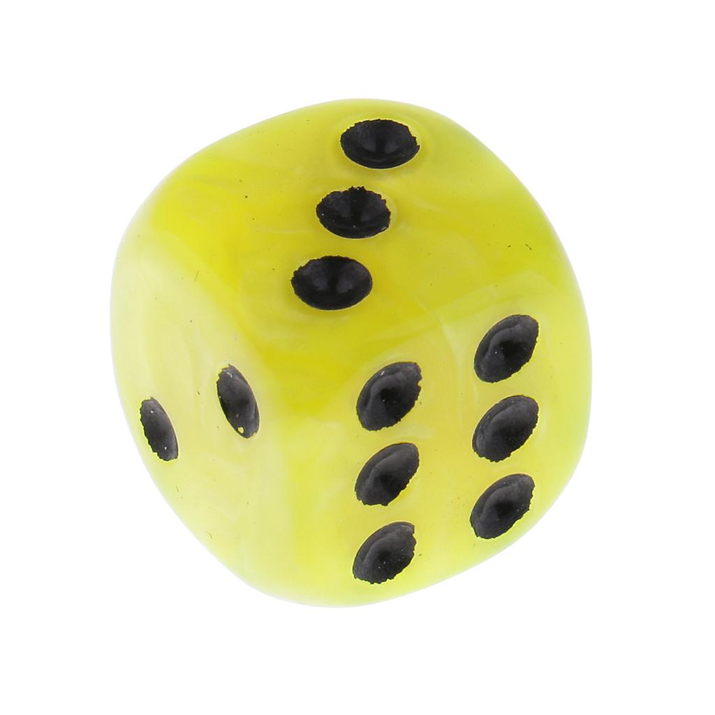 2x10 Pieces Plastic 6-sided Digital Dice D6 for Party Bar Table Game Yellow