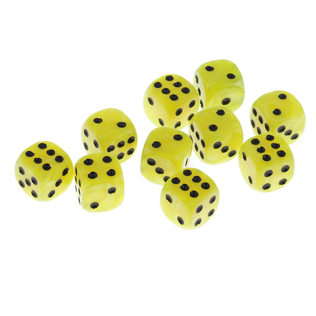 3x10 Pieces Plastic 6-sided Digital Dice D6 for Party Bar Table Game Yellow