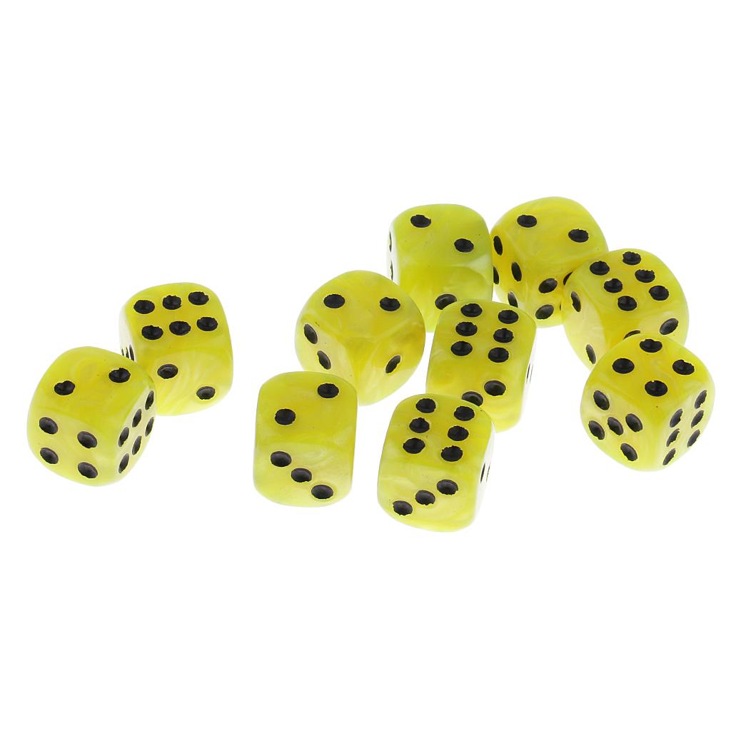 4x10 Pieces Plastic 6-sided Digital Dice D6 for Party Bar Table Game Yellow