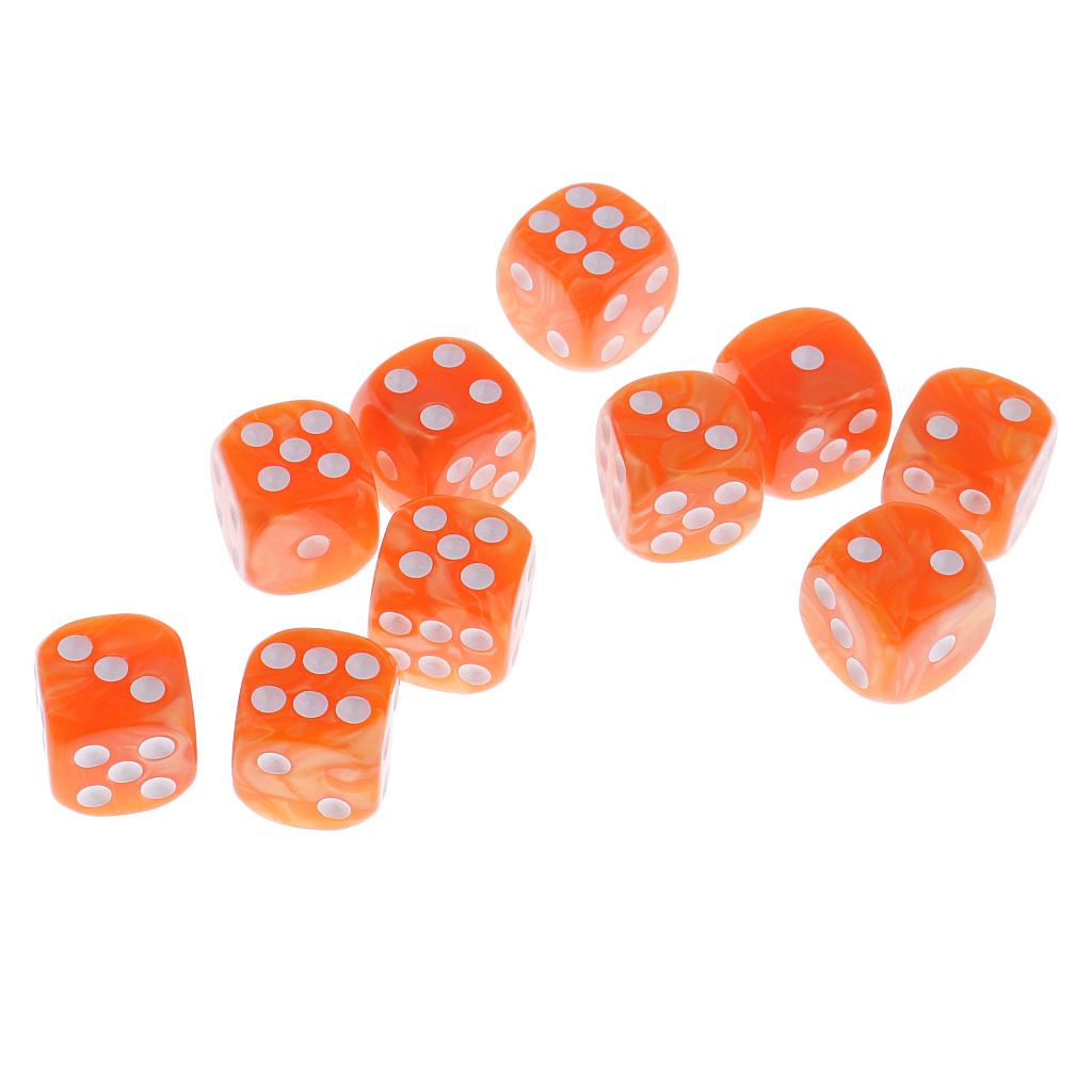4x10 Pieces Plastic 6-sided Digital Dice D6 for Party Bar Table Game Orange