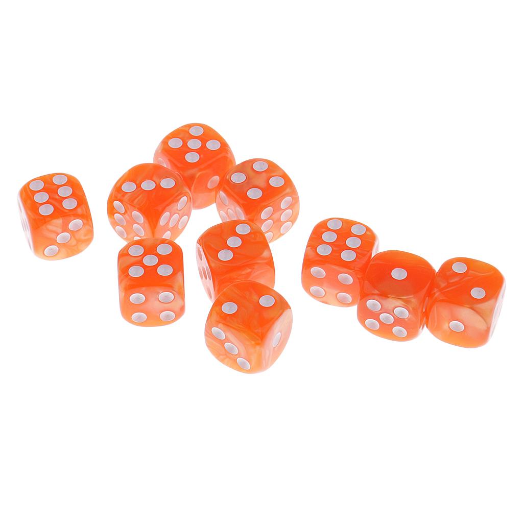 2x10 Pieces Plastic 6-sided Digital Dice D6 for Party Bar Table Game Orange