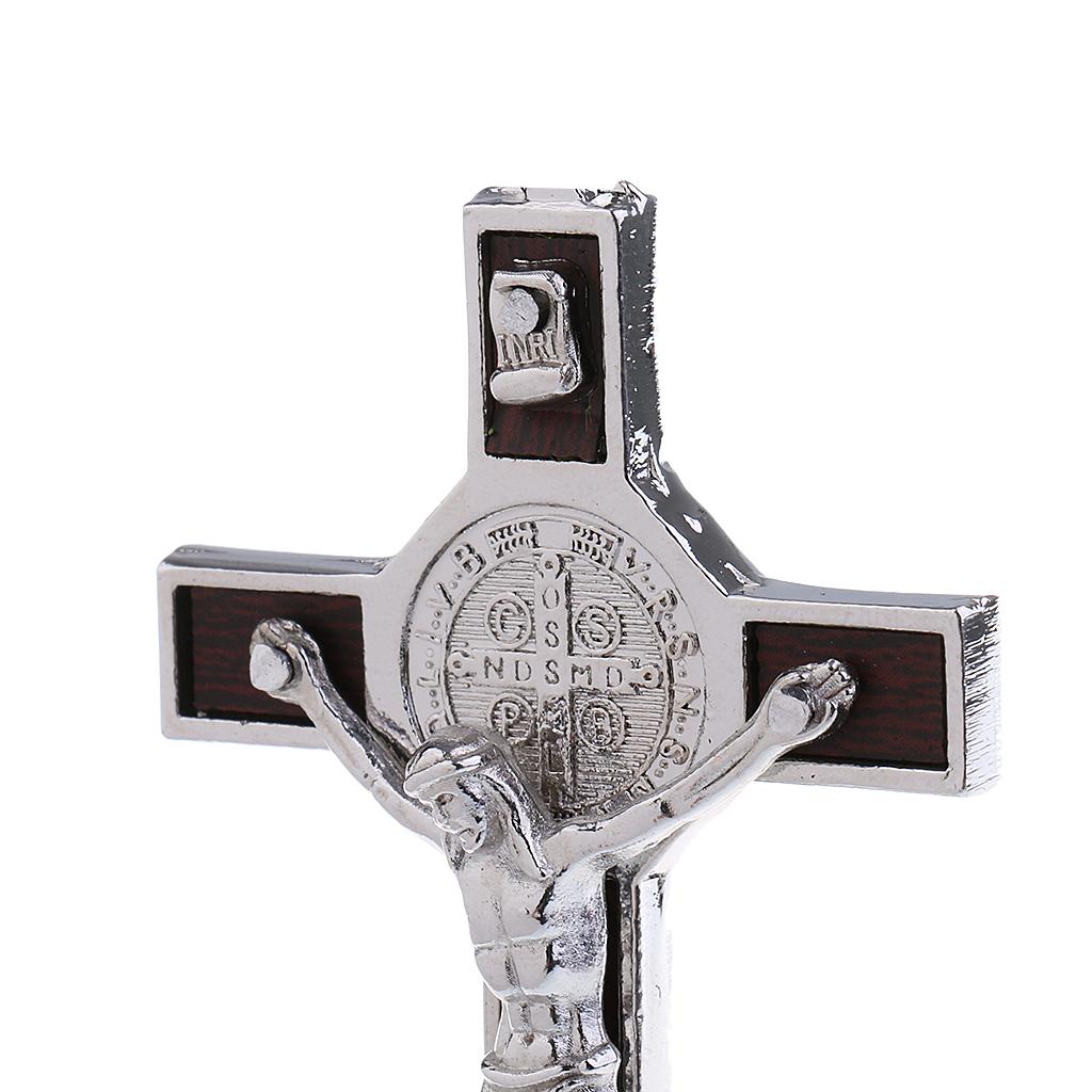 2PCS Crucifix Jesus Christ Cross Statue Figurine for Car Home Chapel Decor