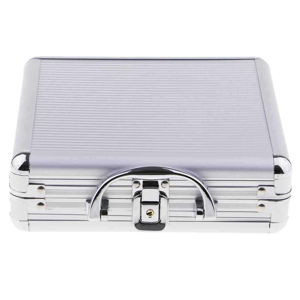 Portable Poker Chips Aluminum Case Container Poker Chips Storage Box 100pc