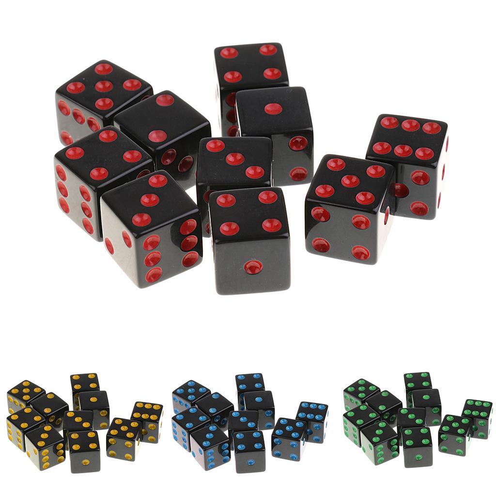 20 Pieces Plastic Dice D6 6 Sided Dotted Dice for D&D RPG Toy Party Supply