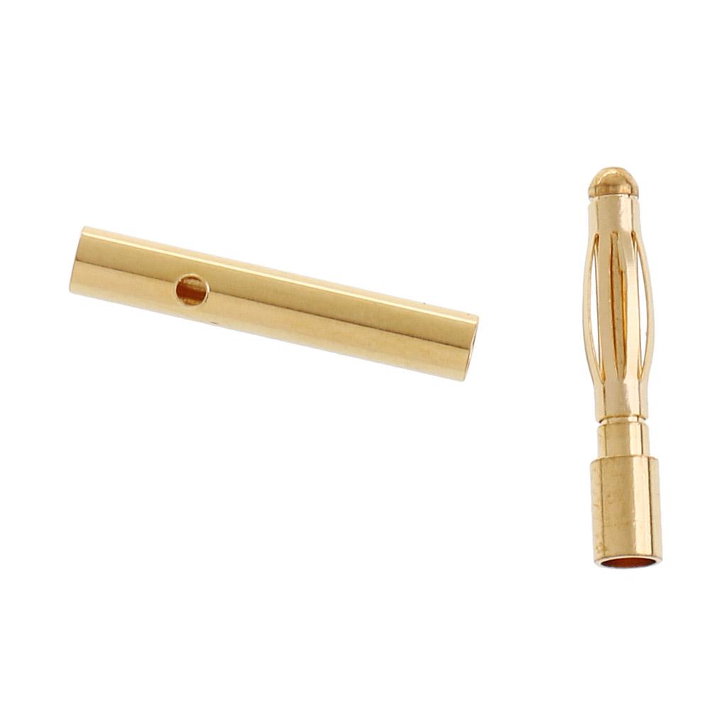 4x10 Pairs 2.0mm Gold-plated Banana Plug Connector DIY RC Battery ESC Motor