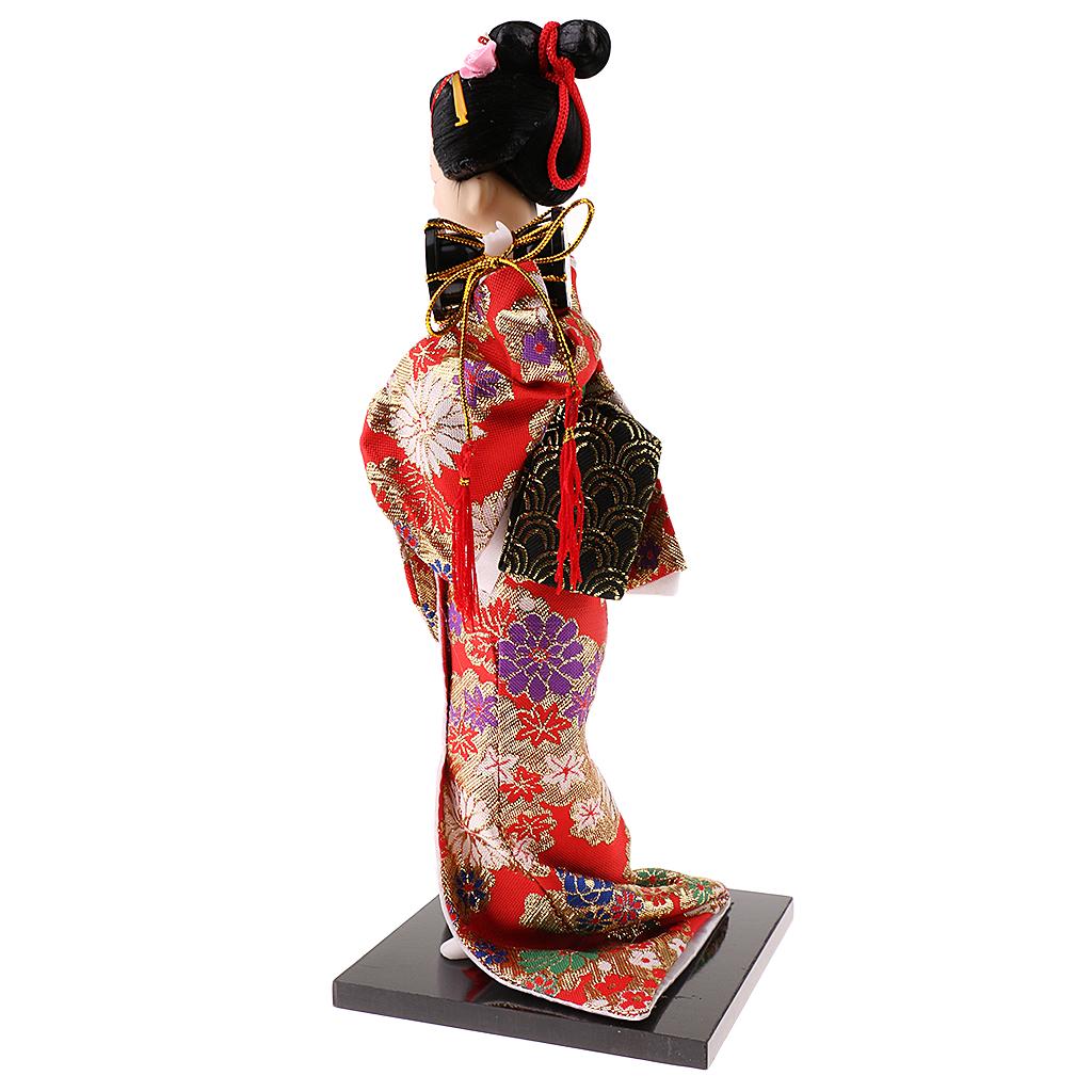 2Pcs Japanese Geisha Kimono Doll Ornaments Crafts Home Table Decoration Gift