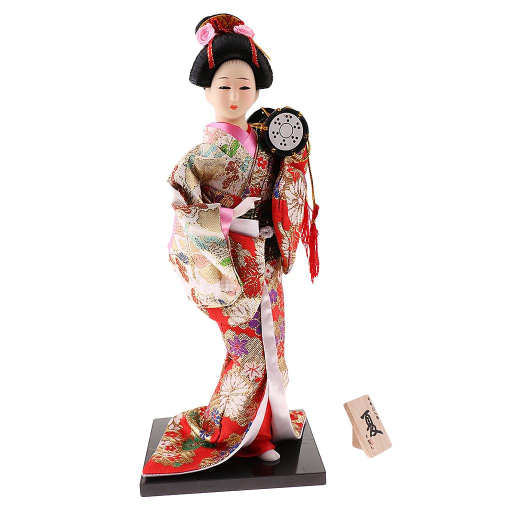 2Pcs Japanese Geisha Kimono Doll Ornaments Crafts Home Table Decoration Gift