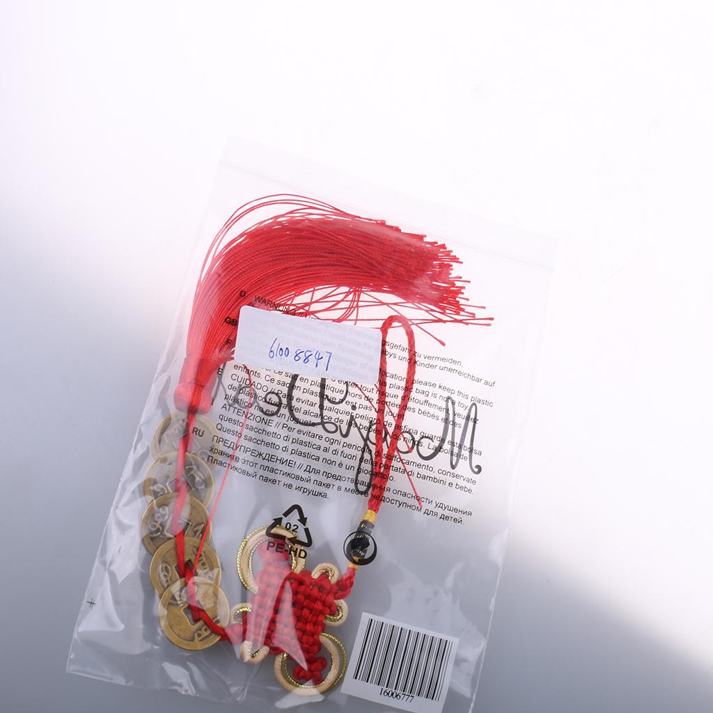 3x13 Chinese Knot Tassel Feng Shui Coins Pendant Lucky Amulet Car Inner Decor"