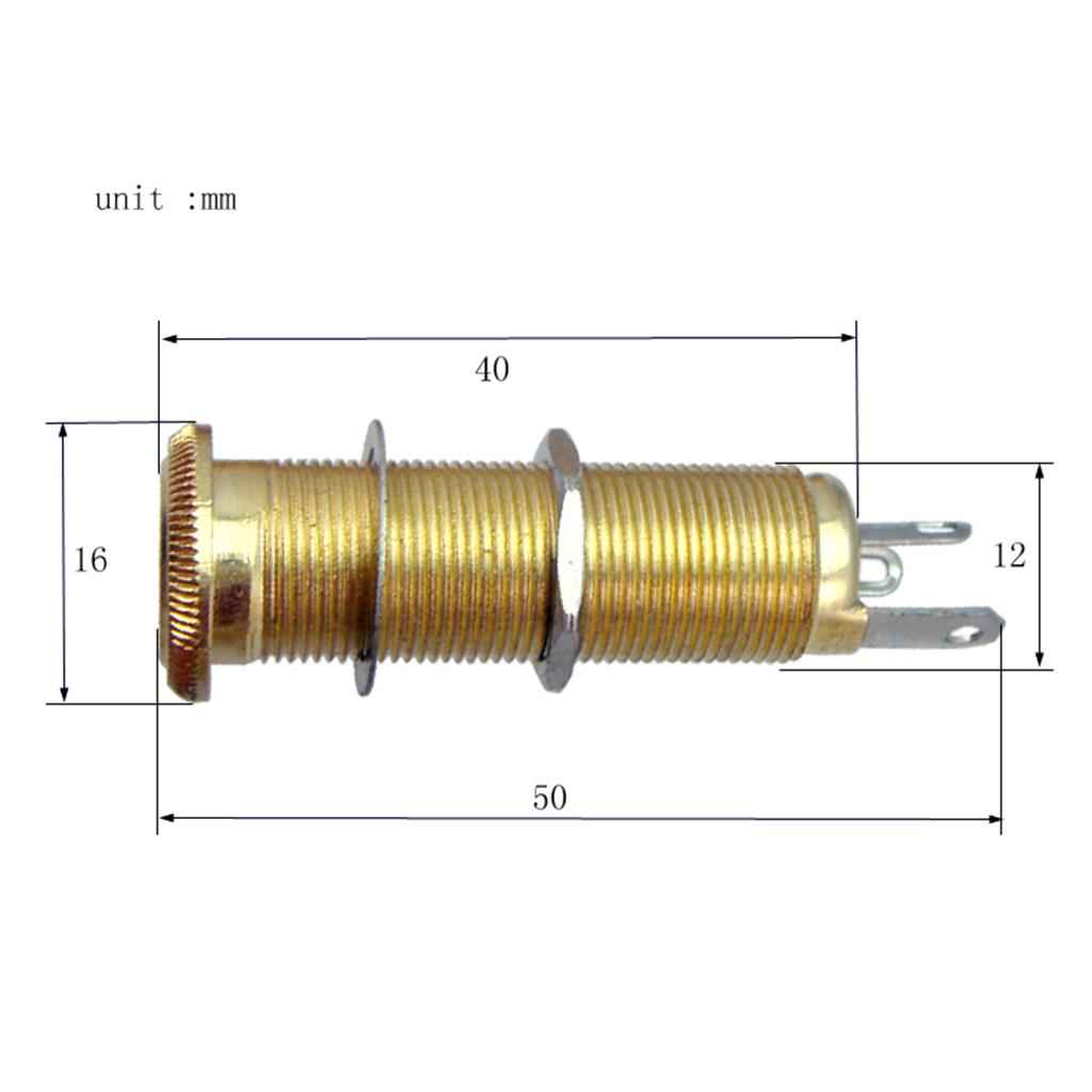 Guitar Bass Pickup Threaded Cylinder Jack Output Input Plug Socket Silver