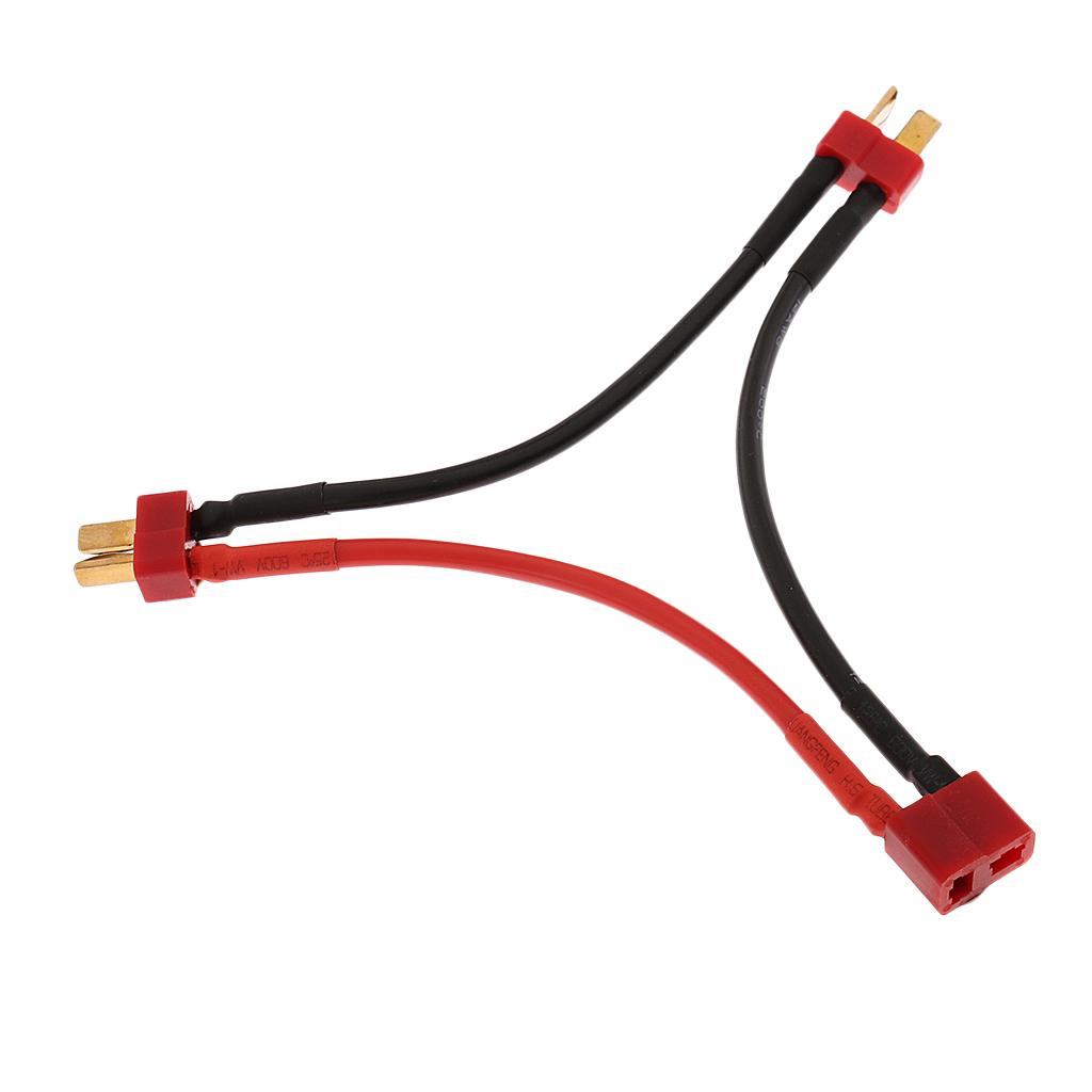 3xT Plug Serial Battery Connector Cable 14AWG for RC LiPo Battery Connector