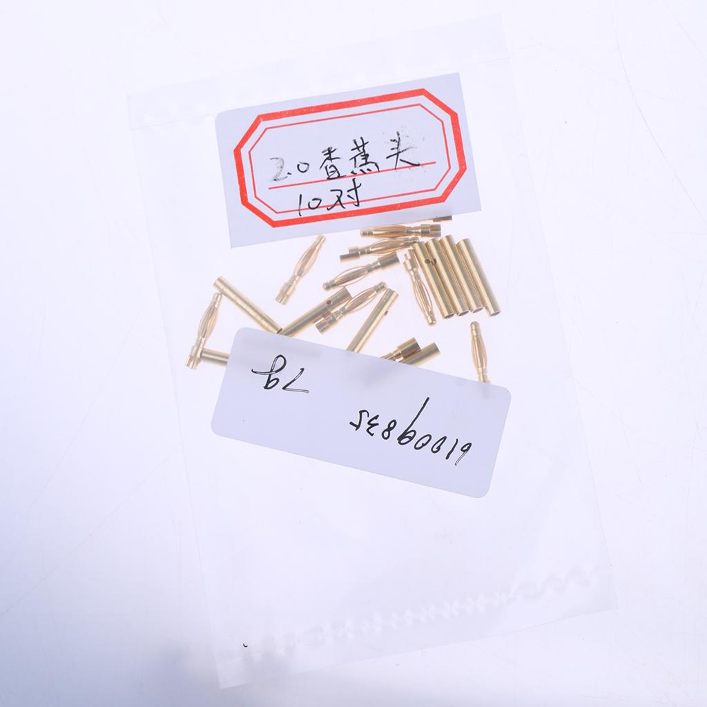 4x10 Pairs 2mm Male / Female Gold Plated Banana Plug Connector  Adapter