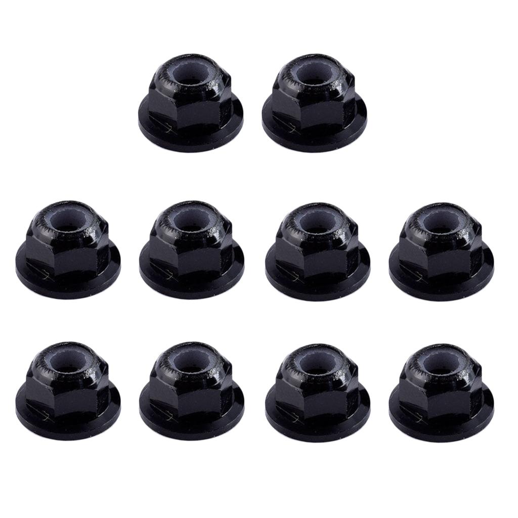 20pcs Black Steel M4 4mm 1/10 RC Vehicle Fastener Nuts Wheel Tires Accessory