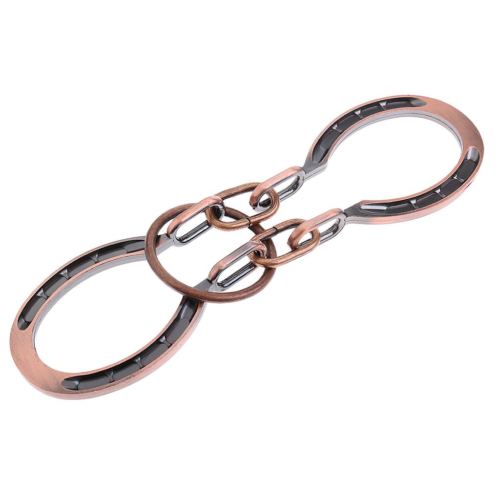 2xMetal Ring Solution Intellectual Deduction Unlock Puzzle Toys Red Copper
