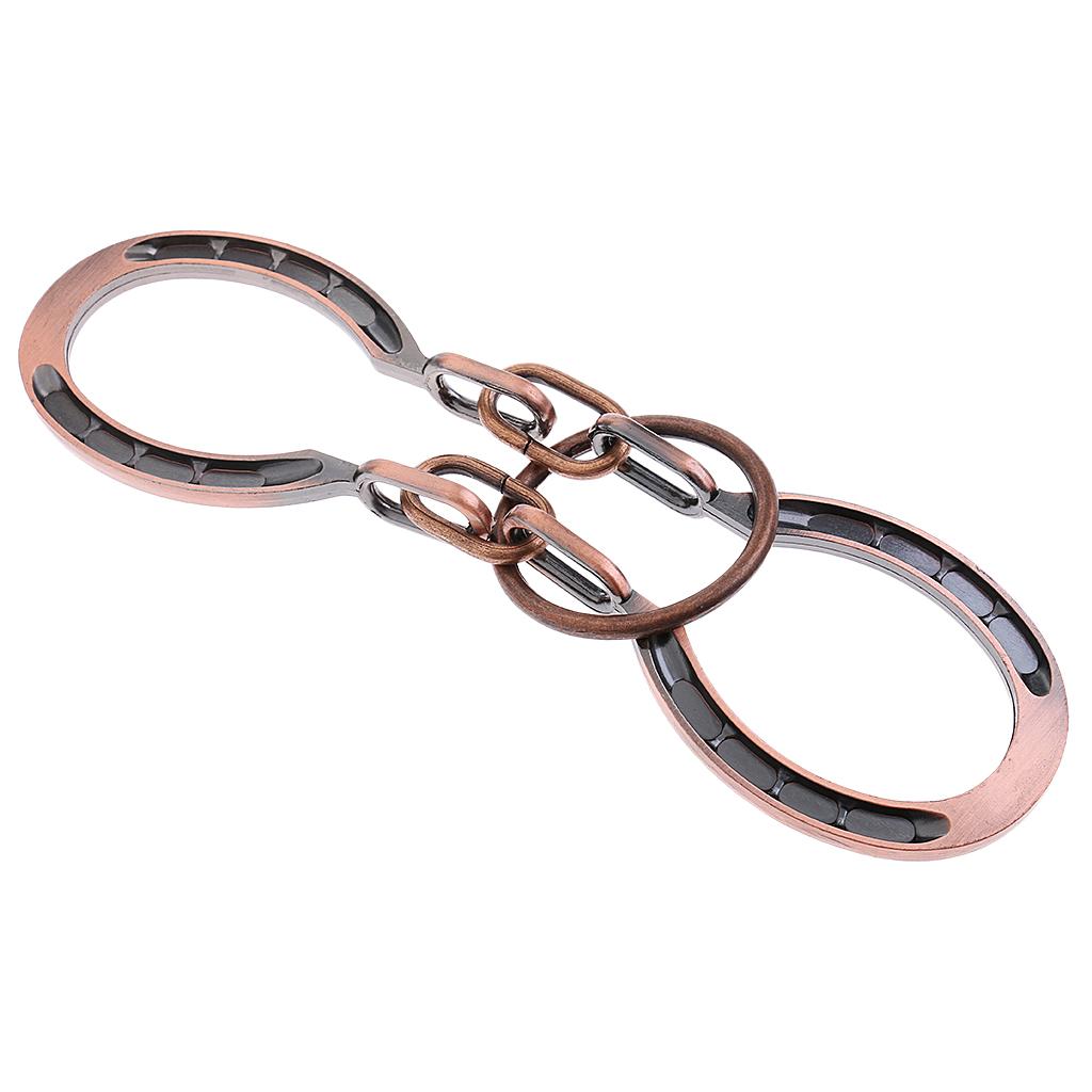 4xMetal Ring Solution Intellectual Deduction Unlock Puzzle Toys Red Copper