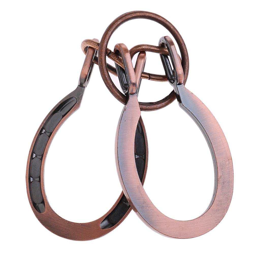 4xMetal Ring Solution Intellectual Deduction Unlock Puzzle Toys Red Copper