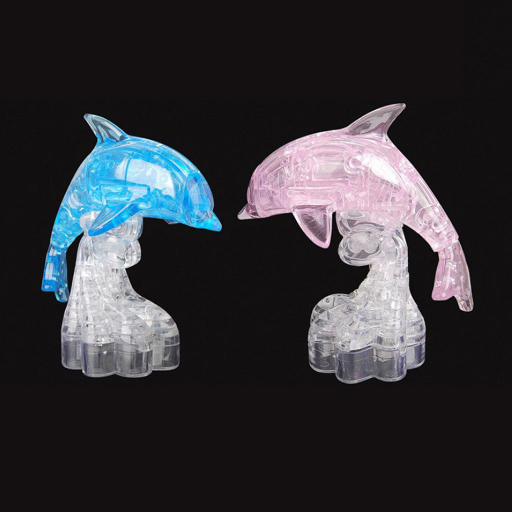 3D DIY Crystal Puzzle Children Kids Educational Learning Toy Dolphin, 2 Set