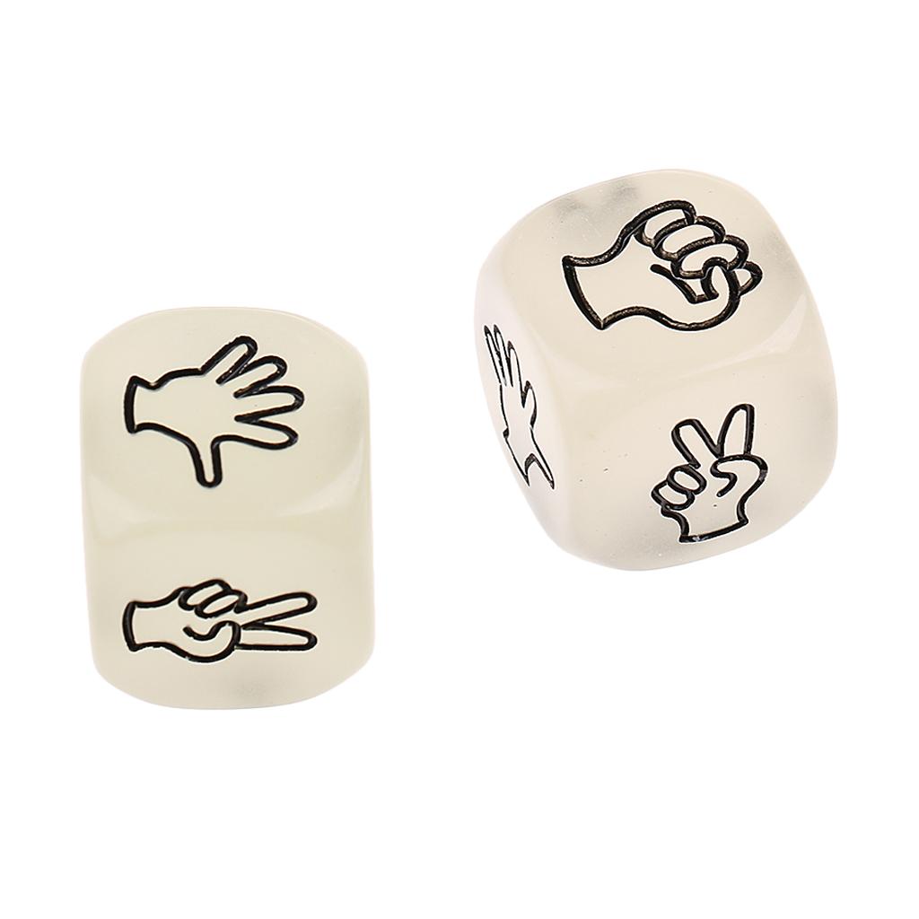 4x2 Pieces Finger-guessing Game Funny Dice Rock-Paper-Scissors Entertainment
