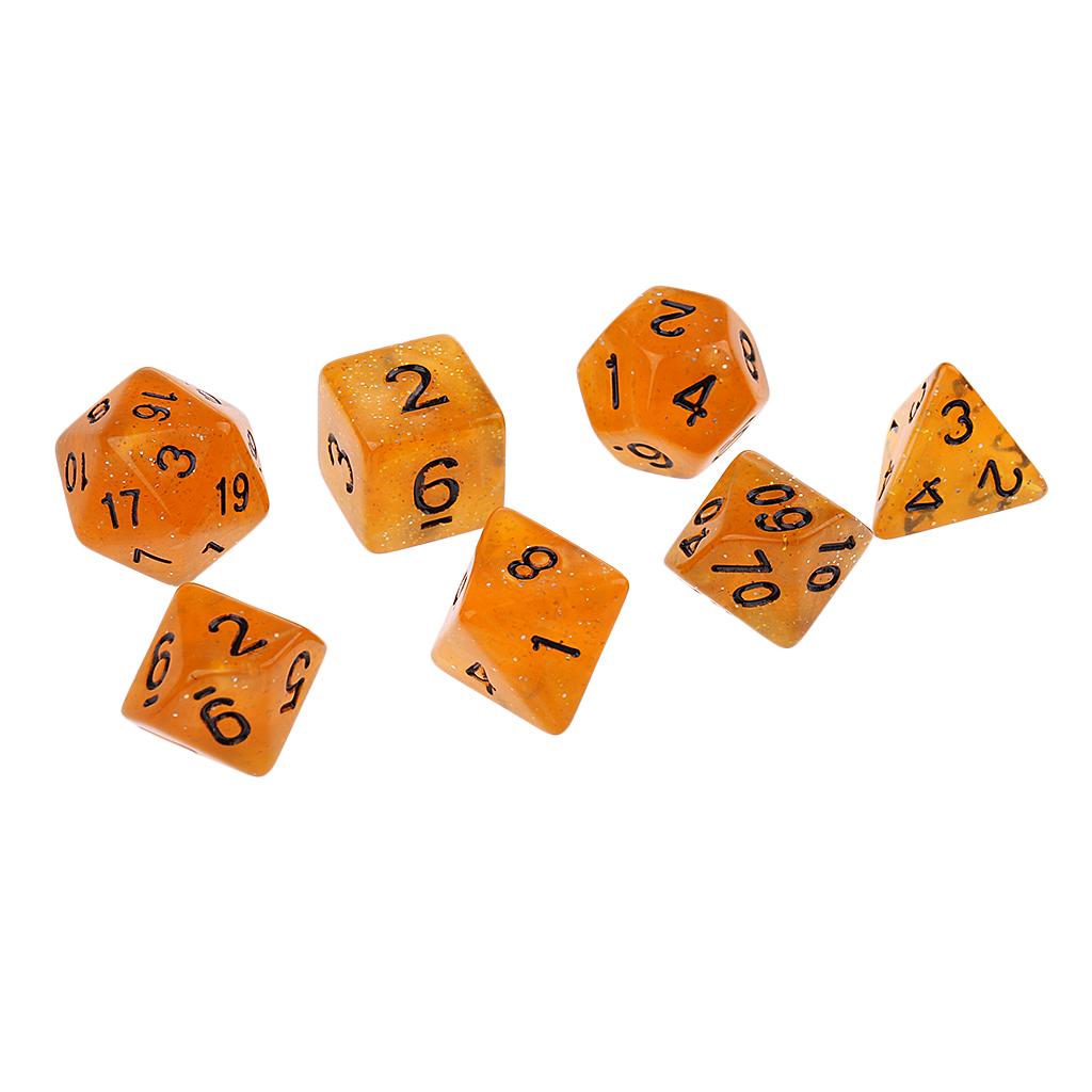 2x7 Pieces Polyhedral Dice Set D6 D8 D10 D12 D20 Board Games Toy Gift Orange