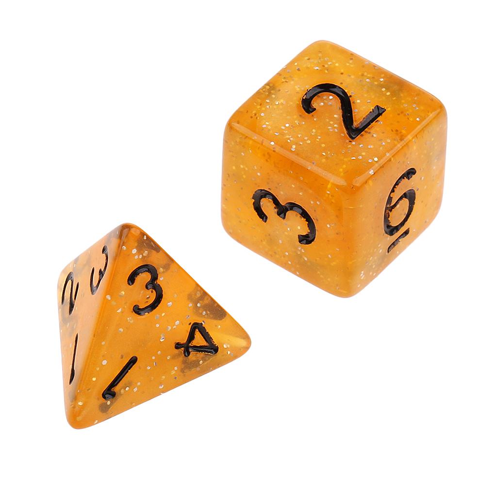 2x7 Pieces Polyhedral Dice Set D6 D8 D10 D12 D20 Board Games Toy Gift Orange
