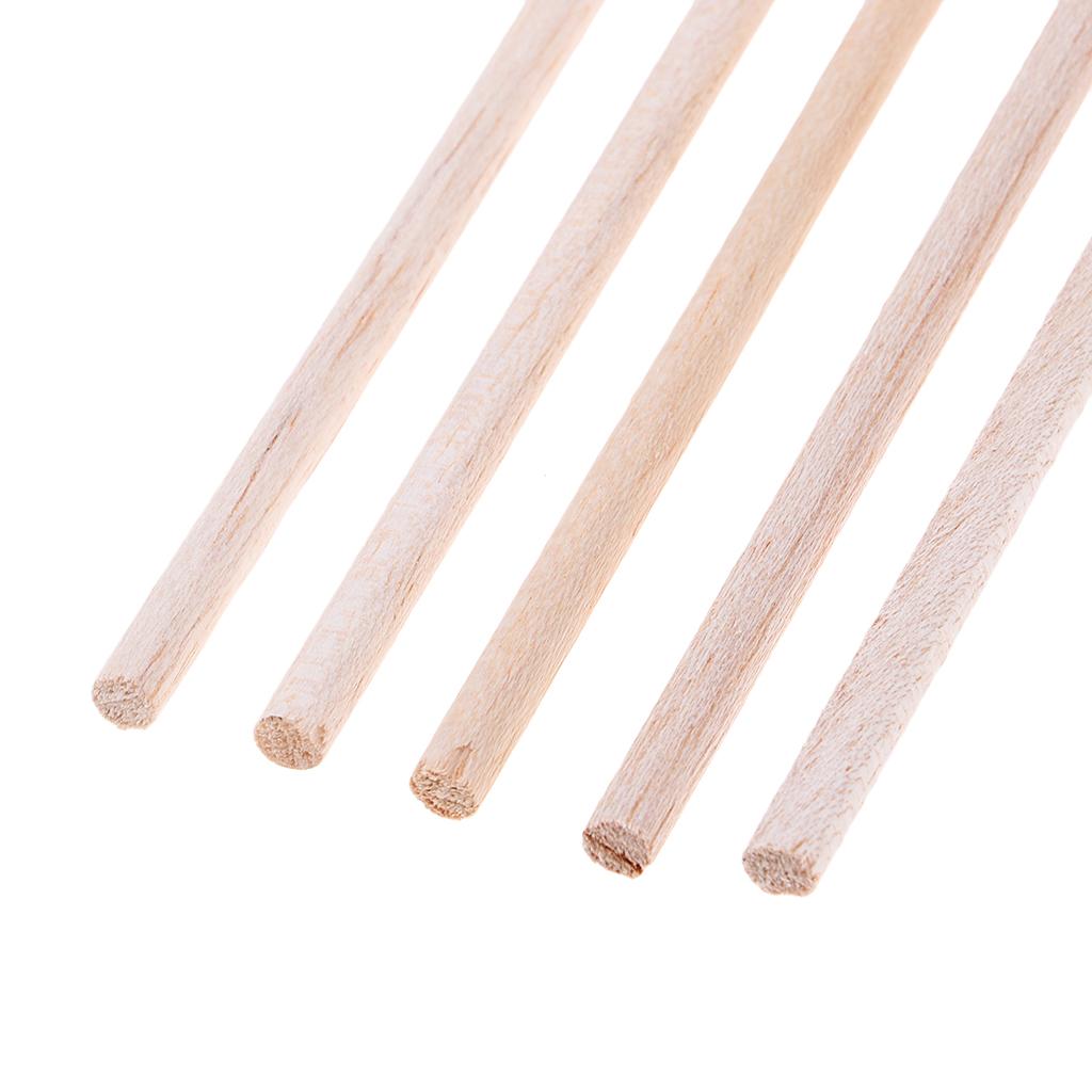10pcs 250mm Craft Sticks Round Rod Balsa Wood Bar Hobby Model DIY Accessory