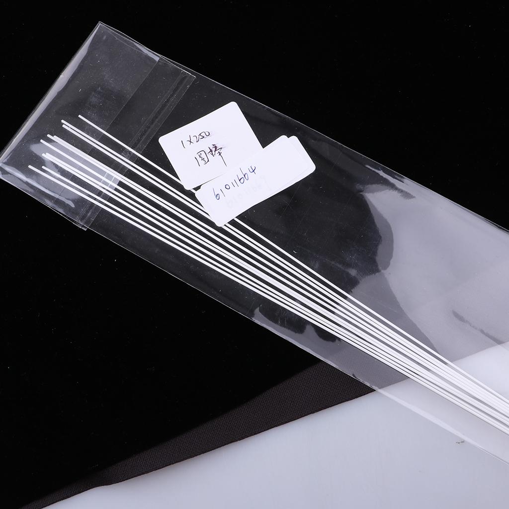3x10 Pieces ABS Plastic Round Solid Rod Model Making Building Material 1x250mm
