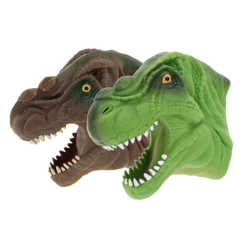 2pcs Simulation Tyrannosaurus Head Hand Puppet Dinosaur Figure Toy Kids Toy
