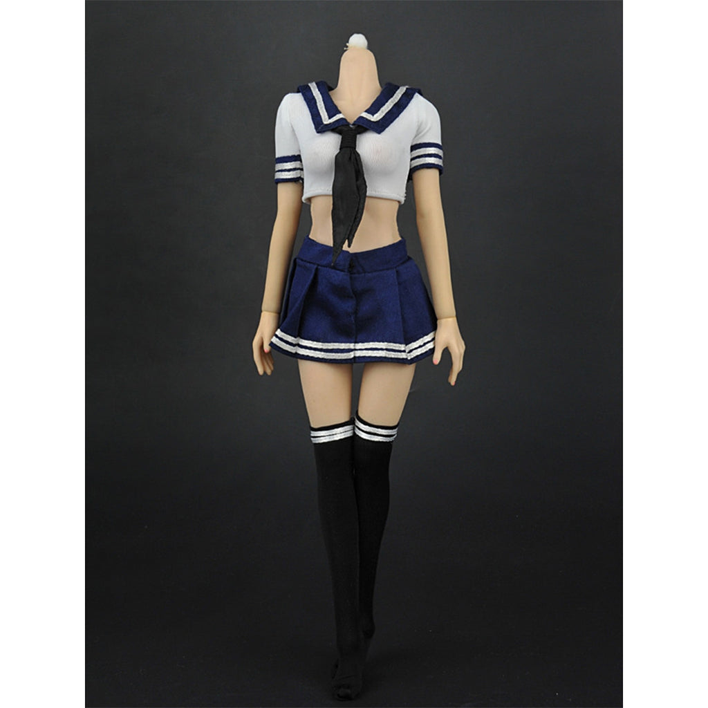 1/6 Scale Blue White JK Uniform Sailor Outfits for 12 Female Action Figure"