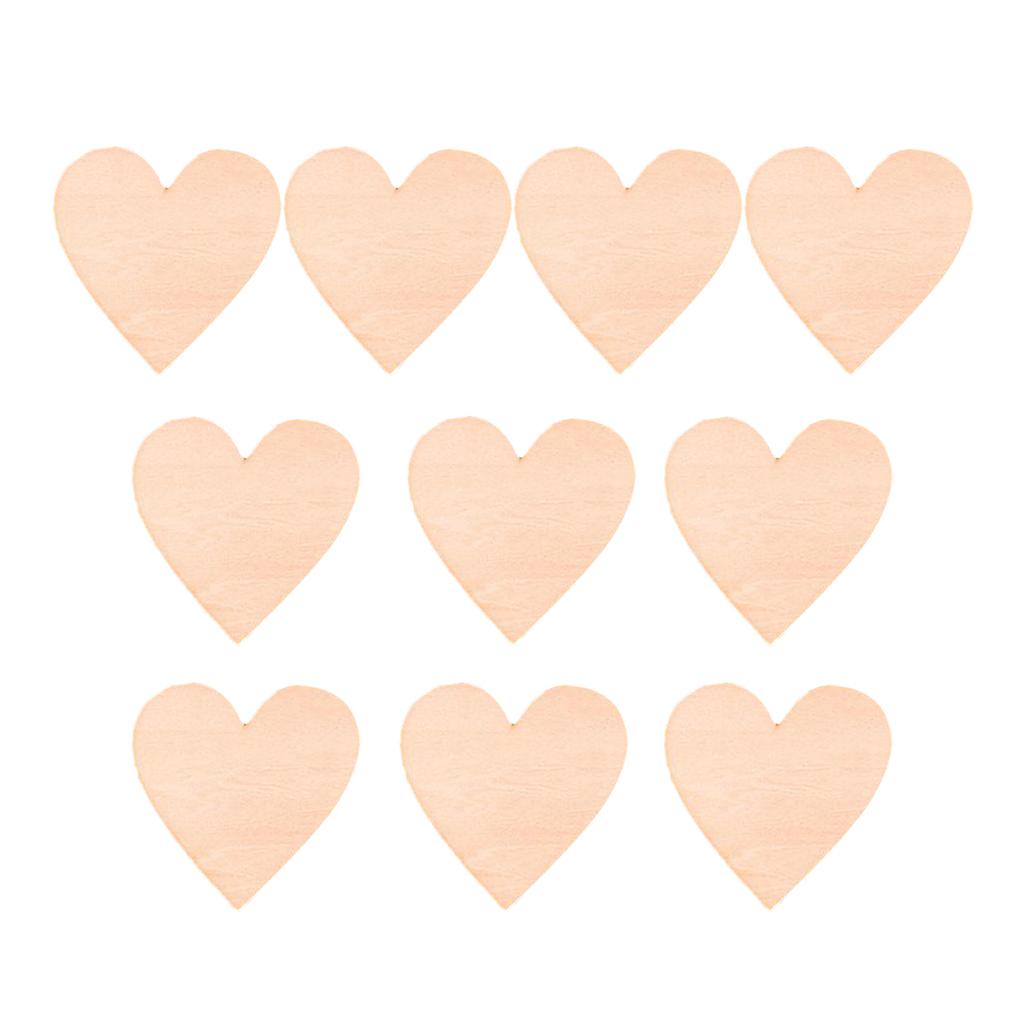 3x10pcs Natural Cutouts Wood Heart Shapes DIY Craft Wooden Embellishments