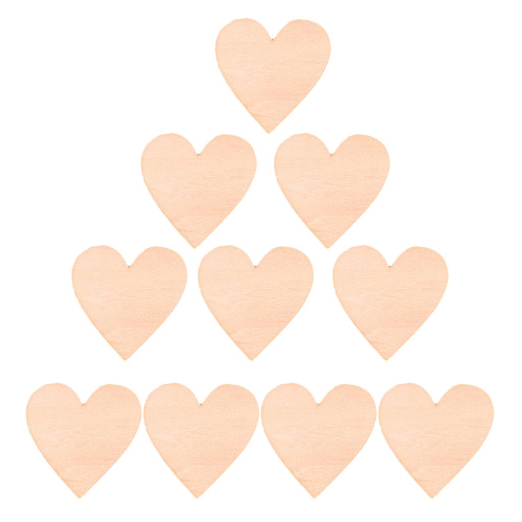 4x10pcs Natural Cutouts Wood Heart Shapes DIY Craft Wooden Embellishments