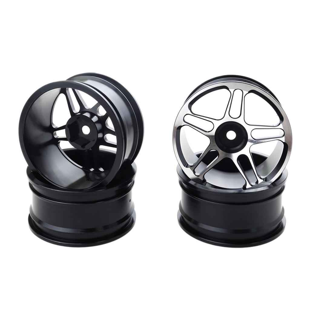 4x Aluminum 12mm Hex Wheel Rims for 1/10 RC Model On-road Racing Drift Car