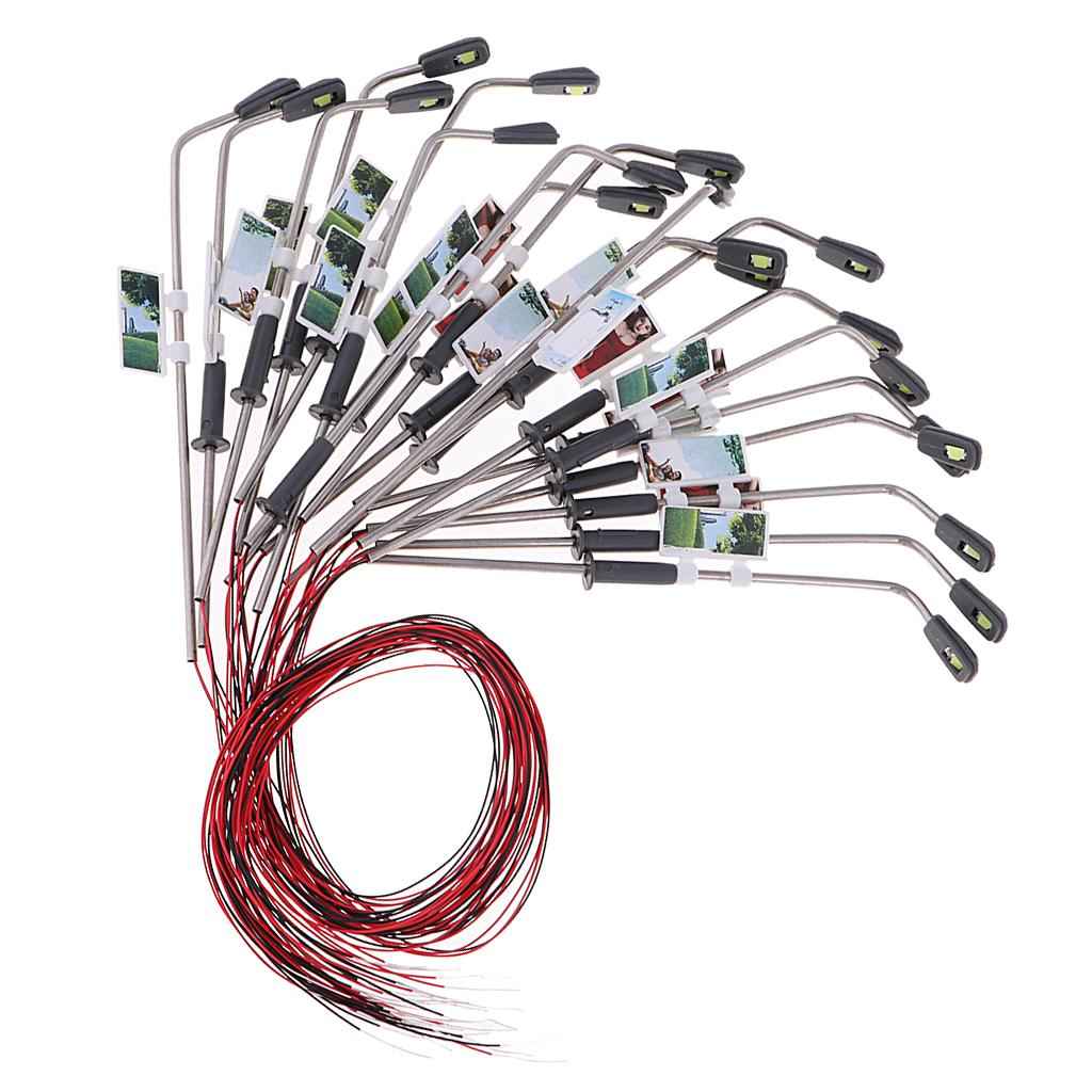 20Pc Stainless Steel LED Light Wire Lamppost 1/200 for Diorama Architecture Scenery Building
