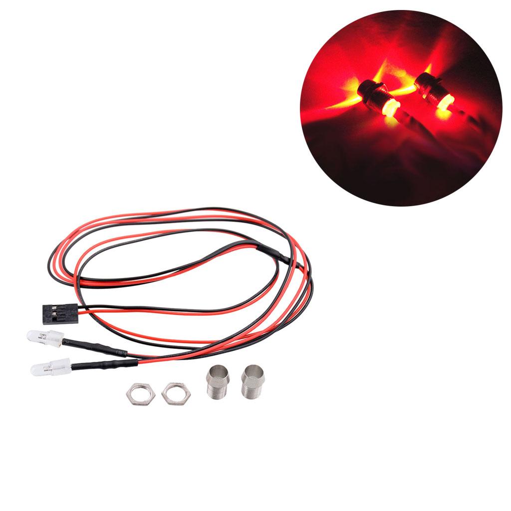 3xRC LED Lamp Light for 1/5 1/8 1/10 1/12 1/16 Model Car Spare Parts Red