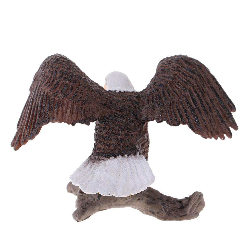 2xSimulation Animal Model Eagle LifeLike for Home Garden Miniature Props Decor